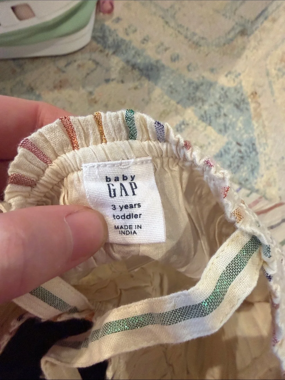 GAP White Sundress with Multicolor Sparkle Stripes